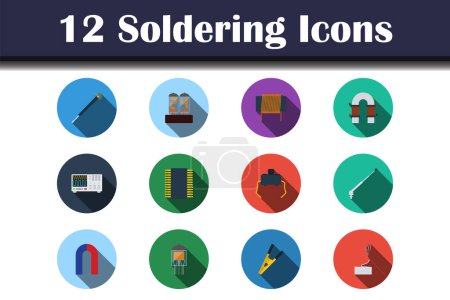Illustration for Soldering Icon Set. Flat Design With Long Shadow. Vector illustration. - Royalty Free Image
