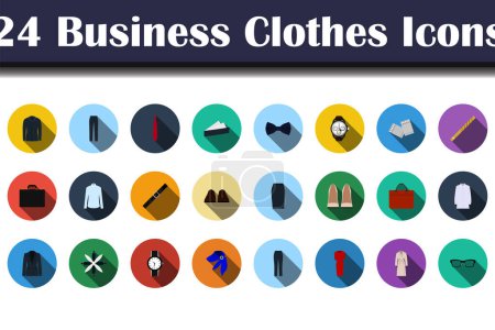 Illustration for Business Clothes Icon Set. Flat Design With Long Shadow. Vector illustration. - Royalty Free Image