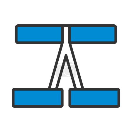 Alpinist Belay Belt Icon. Editable Bold Outline With Color Fill Design. Vector Illustration.