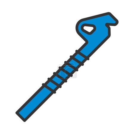 Alpinist Ice Screw Icon. Editable Bold Outline With Color Fill Design. Vector Illustration.