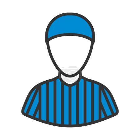 Illustration for American Football Referee Icon. Editable Bold Outline With Color Fill Design. Vector Illustration. - Royalty Free Image