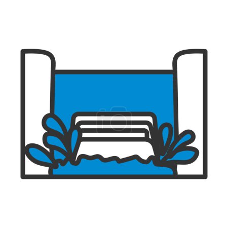 Illustration for Water Boat Ride Icon. Editable Bold Outline With Color Fill Design. Vector Illustration. - Royalty Free Image