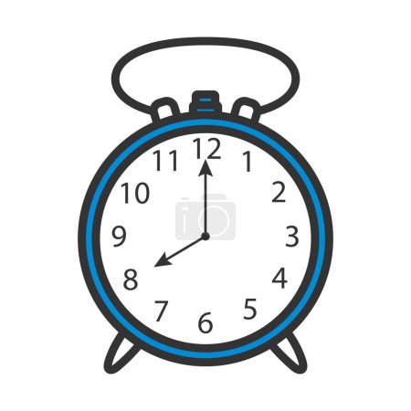 Alarm Clock Icon. Bold outline design with editable stroke width. Vector Illustration.