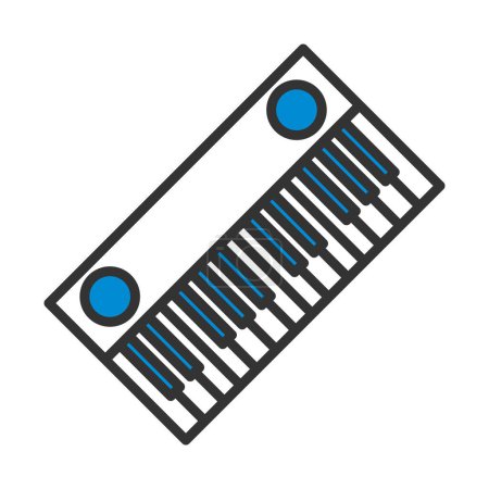 Klaviertastatur-Ikone. Kühnes Outline-Design mit editierbarer Strichbreite. Vektorillustration.