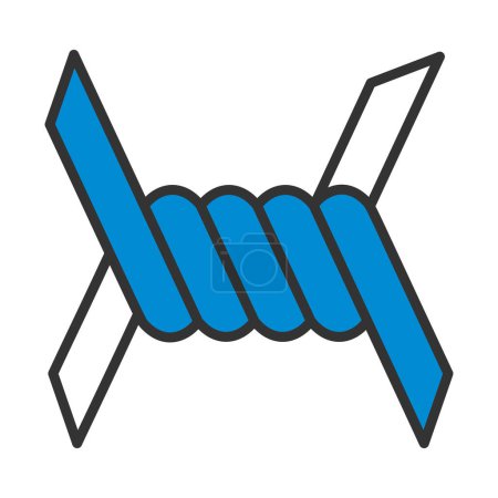 Illustration for Barbed Wire Icon. Editable Bold Outline With Color Fill Design. Vector Illustration. - Royalty Free Image