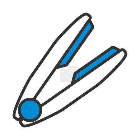 Illustration for Hair Straightener Icon. Editable Bold Outline With Color Fill Design. Vector Illustration. - Royalty Free Image