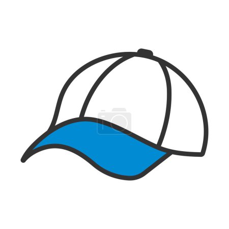 Illustration for Baseball Cap Icon. Editable Bold Outline With Color Fill Design. Vector Illustration. - Royalty Free Image