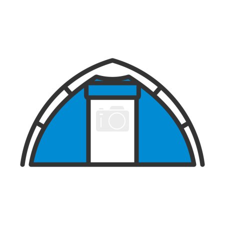 Icon Of Touristic Tent. Editable Bold Outline With Color Fill Design. Vector Illustration.