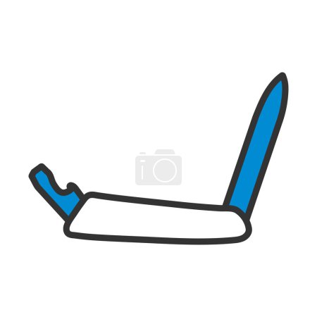Illustration for Icon Of Folding Penknife. Editable Bold Outline With Color Fill Design. Vector Illustration. - Royalty Free Image