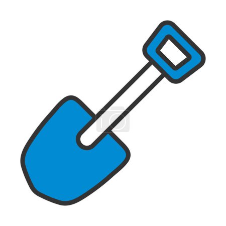 Icon Of Camping Shovel. Editable Bold Outline With Color Fill Design. Vector Illustration.