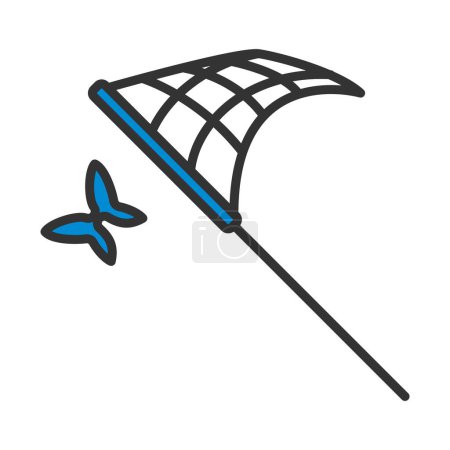 Icon Of Butterfly Net. Editable Bold Outline With Color Fill Design. Vector Illustration.