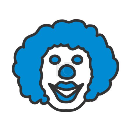 Party Clown Gesicht Ikone. Editierbare kühne Umrisse mit Farbfülldesign. Vektorillustration.
