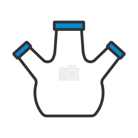 Icon Of Chemistry Round Bottom Flask. Editable Bold Outline With Color Fill Design. Vector Illustration.