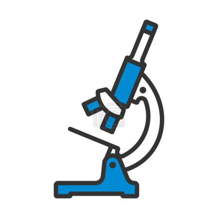 Ikone der Chemie Mikroskop. Editierbare kühne Umrisse mit Farbfülldesign. Vektorillustration.