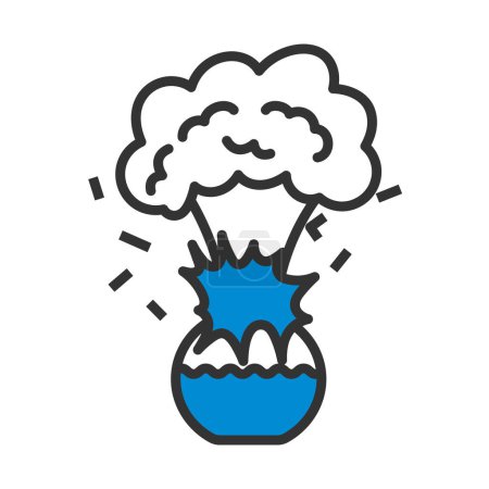 Icon Explosion Of Chemistry Flask. Editable Bold Outline With Color Fill Design. Vector Illustration.
