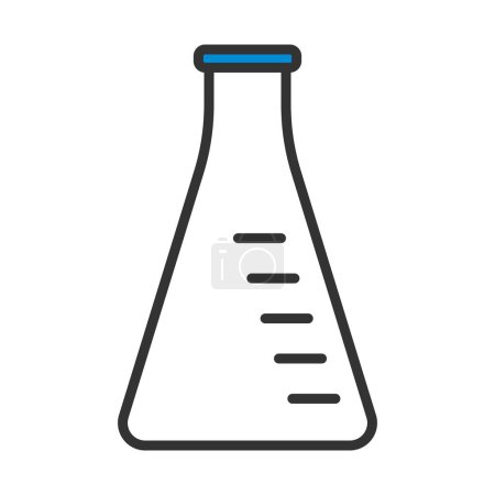 Icon Of Chemistry Cone Flask. Editable Bold Outline With Color Fill Design. Vector Illustration.