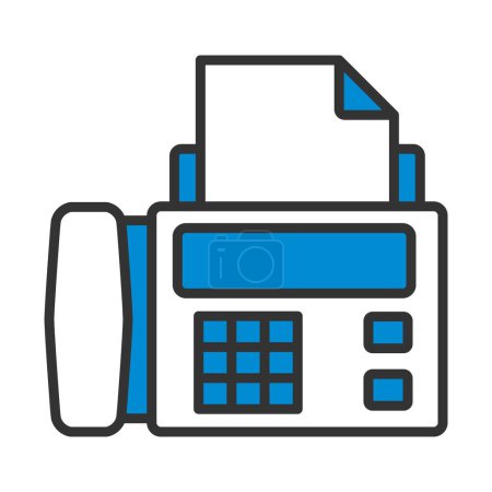 Fax Icon. Editable Bold Outline With Color Fill Design. Vector Illustration.