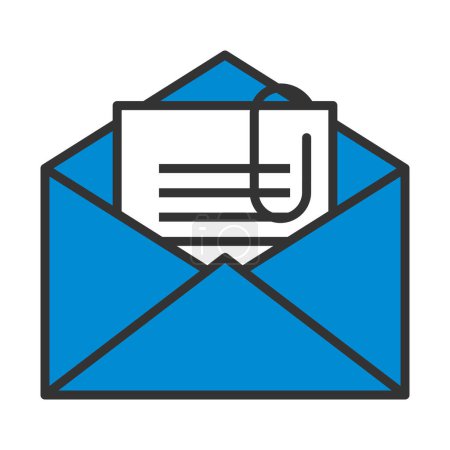 Mail With Attachment Icon. Editable Bold Outline With Color Fill Design. Vector Illustration.