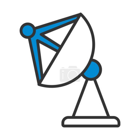 Satellite Antenna Icon. Editable Bold Outline With Color Fill Design. Vector Illustration.