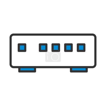 Ethernet Switch Icon. Editable Bold Outline With Color Fill Design. Vector Illustration.