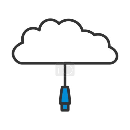 Netzwerk Cloud Icon. Editierbare kühne Umrisse mit Farbfülldesign. Vektorillustration.