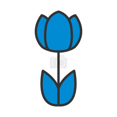 Frühlingsblumen-Ikone. Editierbare kühne Umrisse mit Farbfülldesign. Vektorillustration.