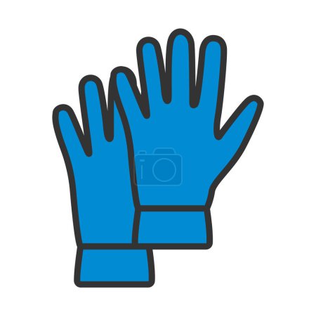 Rubber Protective Gloves Icon. Editable Bold Outline With Color Fill Design. Vector Illustration.
