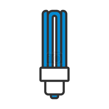 Illustration for Energy Saving Light Bulb Icon. Editable Bold Outline With Color Fill Design. Vector Illustration. - Royalty Free Image
