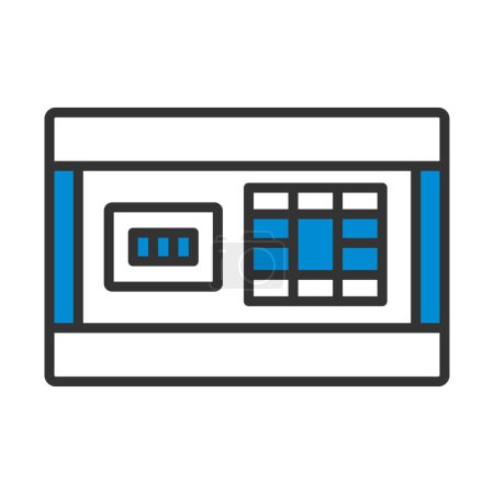 Circuit Breakers Box Icon. Editierbare kühne Umrisse mit Farbfülldesign. Vektorillustration.