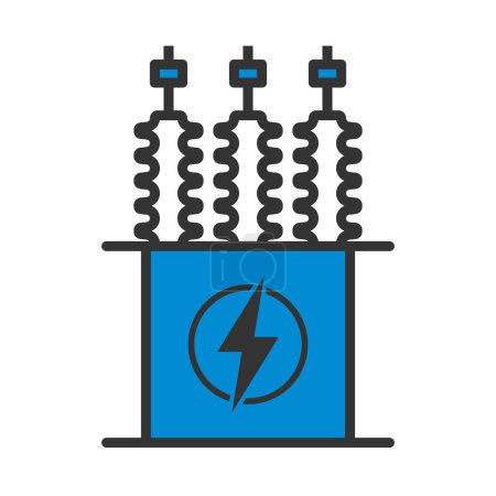 Icono del transformador eléctrico. Esquema audaz editable con diseño de relleno de color. Ilustración vectorial.