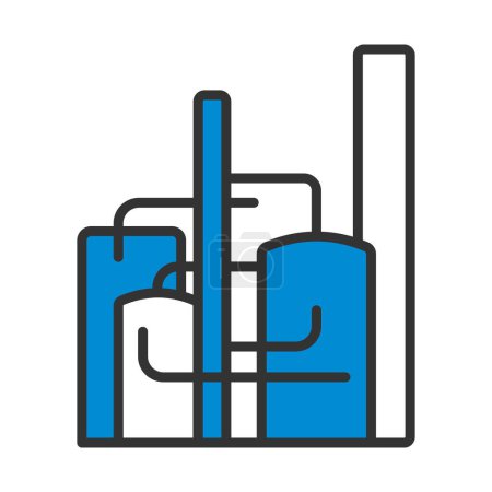 Chemical Plant Icon. Editierbare kühne Umrisse mit Farbfülldesign. Vektorillustration.