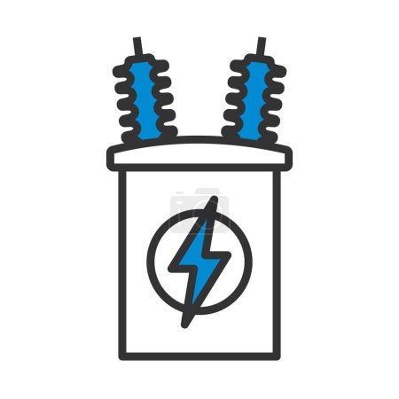 Illustration for Electric Transformer Icon. Editable Bold Outline With Color Fill Design. Vector Illustration. - Royalty Free Image