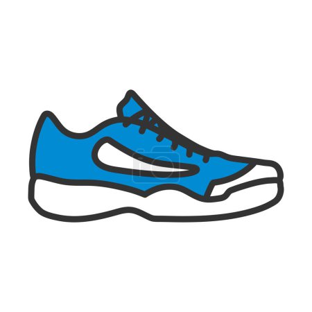 Téléchargez les illustrations : Icône Sneaker. contour audacieux modifiable avec la conception de remplissage de couleur. Illustration vectorielle. - en licence libre de droit