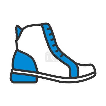 Woman Boot Icon. Editable Bold Outline With Color Fill Design. Vector Illustration.