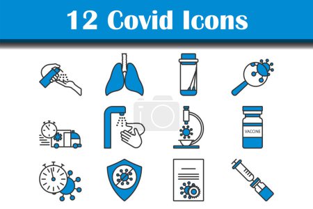 Illustration for Covid Icon Set. Editable Bold Outline With Color Fill Design. Vector Illustration. - Royalty Free Image