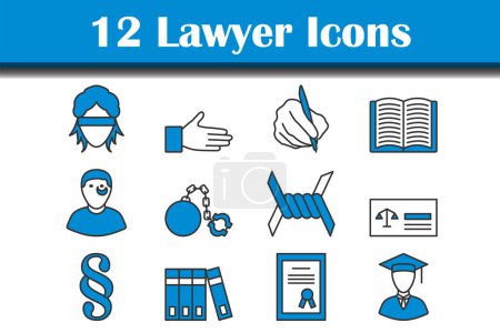 Illustration for Lawyer Icon Set. Editable Bold Outline With Color Fill Design. Vector Illustration. - Royalty Free Image