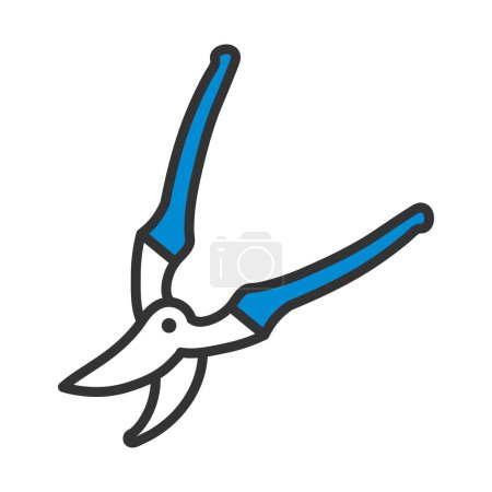 Illustration for Garden Scissors Icon. Editable Bold Outline With Color Fill Design. Vector Illustration. - Royalty Free Image