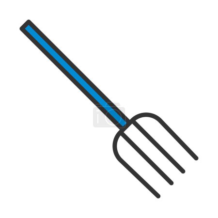 Pitchfork Icon. Editable Bold Outline With Color Fill Design. Vector Illustration.