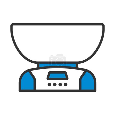 Kitchen Electric Scales Icon. Editable Bold Outline With Color Fill Design. Vector Illustration.
