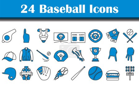 Illustration for Baseball Icon Set. Editable Bold Outline With Color Fill Design. Vector Illustration. - Royalty Free Image