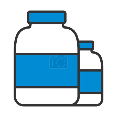 Pills Container Icon. Editable Bold Outline With Color Fill Design. Vector Illustration.
