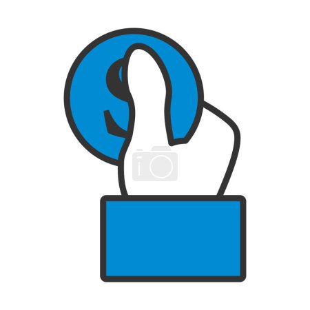 Hand Hold Dollar Coin Icon. Editable Bold Outline With Color Fill Design. Vector Illustration.
