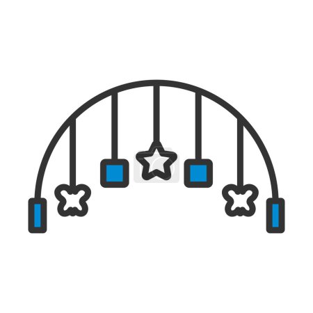 Ilustración de Arco del bebé con el icono de juguetes colgados. Esquema audaz editable con diseño de relleno de color. Ilustración vectorial. - Imagen libre de derechos