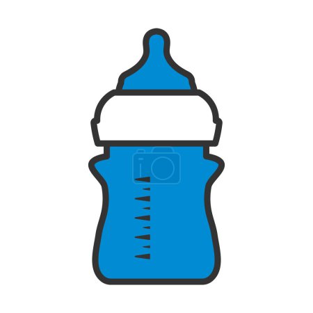 Baby Bottle Icon. Editable Bold Outline With Color Fill Design. Vector Illustration.