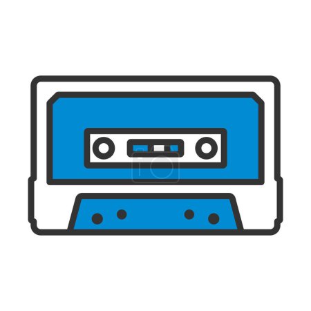 Audio Cassette Icon. Editable Bold Outline With Color Fill Design. Vector Illustration.