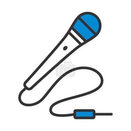 Ilustración de Icono de micrófono de karaoke. Esquema audaz editable con diseño de relleno de color. Ilustración vectorial. - Imagen libre de derechos