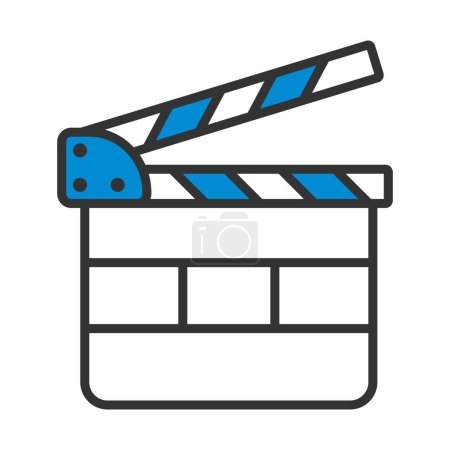 Clapperboard Icon. Editable Bold Outline With Color Fill Design. Vector Illustration.