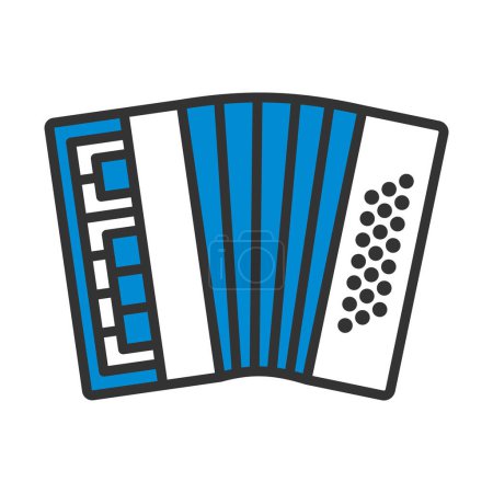 Illustration for Accordion Icon. Editable Bold Outline With Color Fill Design. Vector Illustration. - Royalty Free Image