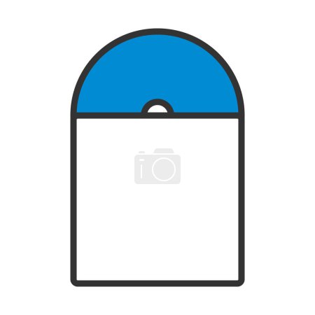Vinyl Record In Envelope Icon. Editable Bold Outline With Color Fill Design. Vector Illustration.