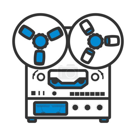 Illustration for Reel Tape Recorder Icon. Editable Bold Outline With Color Fill Design. Vector Illustration. - Royalty Free Image